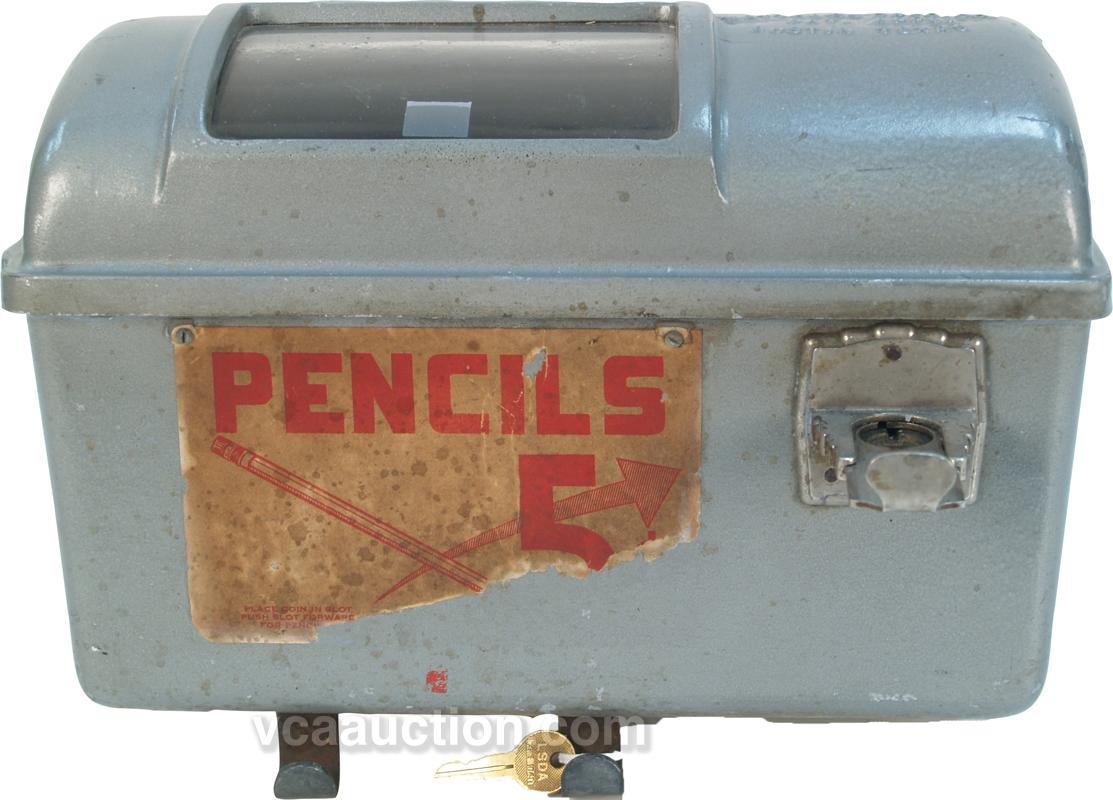 Very Rare CoinOp Wall Mount Pencils Vending Machine