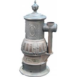 Antique Floor Model Cast-Iron Aldine Wood Burning Model