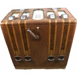 5 Cent Mills 4-Bells Console Slot Machine c1931