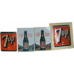 Lot Of 4 7UP Tin Signs: