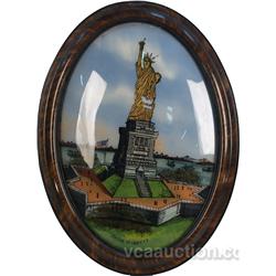 Statue Of Liberty Reverse On Glass Sign