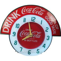 Large Wall Mount Metal & Plastic Light-Up Coca Cola Clo