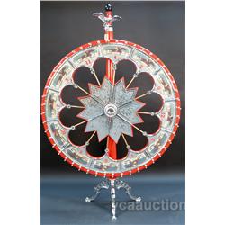 Large Floor Model Evans & Co. Horse Gambling Wheel