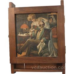 Early Wall Mount Wooden Tobacco/Cigarette Cabinet