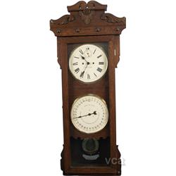 Oak Wall Mount Thirty Day Calendar Clock