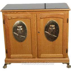 Wooden Double Slot Machine Stand