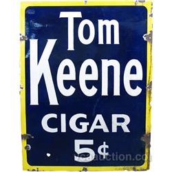 Tom Keene 5c Cigar Porcelain Sign