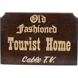 Vintage Double Sided Wooden "Old Fashioned Tourist Home