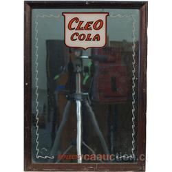 "CLEO COLA" Etched Glass Mirror Sign