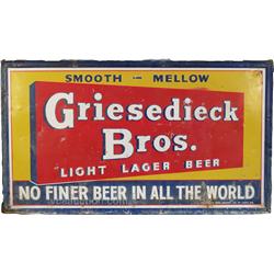 Large Griesedieck Bros. Light Lager Beer Self-Framed Em