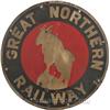 Image 1 : "Great Northern Railway" Round Porcelain Sign