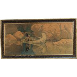 Early Western Print c1920 By Robert Wesley Amick 1879-