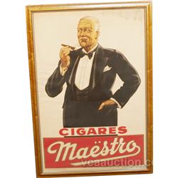 Large "Maestro" Cigars Advertisement Poster