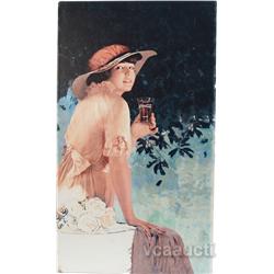 Coca Cola "Elaine" Reprint In Water Colors Of Original