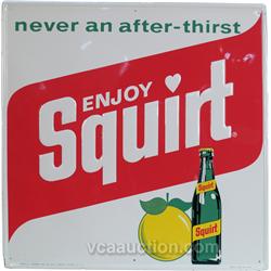 "Enjoy Squirt" Self-Framed Embossed Tin Sign
