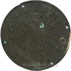 Climax MFG. Co. Curved Embossed Brass Steam Engine Sign