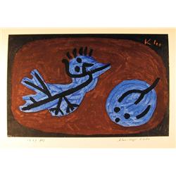 Paul Klee, Blau - Vogel - Kurbis, Pochoir