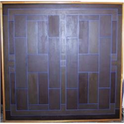 Peter Stroud, Blue on Brown Overlap, Oil Painting