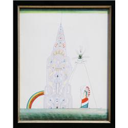Saul Steinberg, Chrysler Building, Lithograph