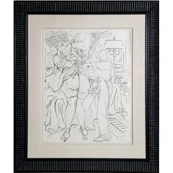 George Grosz, Erotic Drawing, Pen and Ink Drawing
