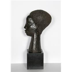 James Denmark, Head of a Woman, Bronze Sculpture