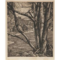 Luigi Lucioni, Landscape, Etching
