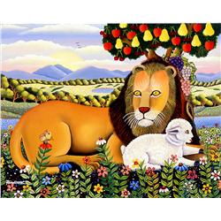 Branko Paradis, Lion and the Lamb, Oil Painting