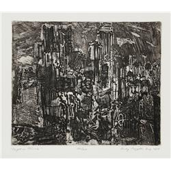 Rudy Pozzatti, Night in Etruria, Etching