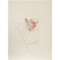 Robert Remsen Vickrey, Old Clown with Ruff, Lithograph