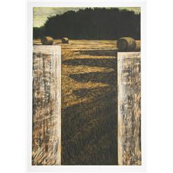 Richard Ballard, Paysages aux Trois Meules, Aquatint Etching