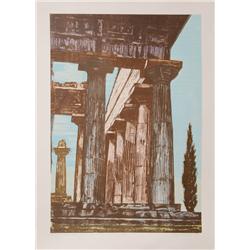 Rudy Pozzatti, Temple at Paestrum III, Serigraph