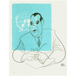 Al Hirschfeld, Trygve Lie, Lithograph