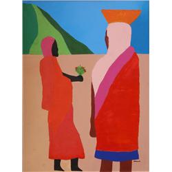 Trevor Coleman, Two Women, Oil Painting