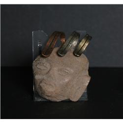 Pre-Columbian Artifact, Head Pin, Carved Stone