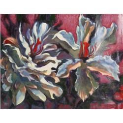 Vilany, Two Flowers, Oil Painting