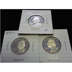 1976-S, 79-S & 81-S WASHINGTON QUARTERS PROOF