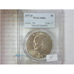 1977-D IKE  DOLLAR PCGS MS65
