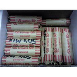 20 ROLLS OF MIXED 1950'S WHEAT CENTS