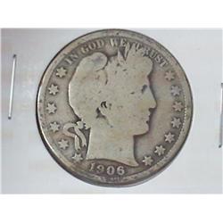 1906 BARBER HALF DOLLAR