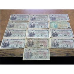 13 ASSORTED MILITARY PAYMENTS