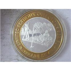 PRESIDENT CASINO $10 SILVER TOKEN (UNC)