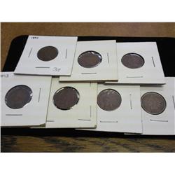 1890, 91, 92, 93, 95, 97 & 99 INDIAN HEAD CENTS