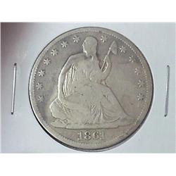 1861-S SEATED LIBERTY HALF DOLLAR