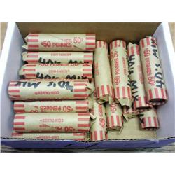 21 ROLLS OF ASSORTED 1940'S WHEAT CENTS