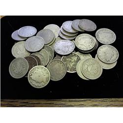 ROLL OF 40 ASSORTED LIBERTY "V" NICKELS