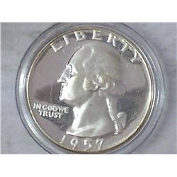 1957 WASHINGTON SILVER QUARTER PROOF