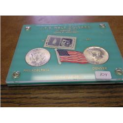 KENNEDY HALF DOLLAR SET AS SHOWN 1964 & 64-D (UNC)