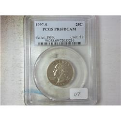1997-S WASHINGTON QUARTER PCGS PR69DCAM