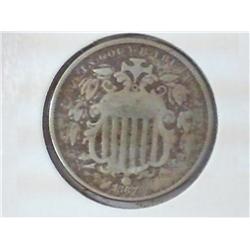 1867 SHIELD NICKEL