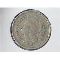 1868 THREE CENT PIECE (NICKEL)